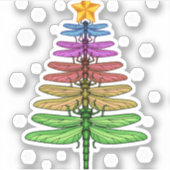 Sticker Dragonfly Christmas Tree Chemise Insect Lover Xmas (Devant)