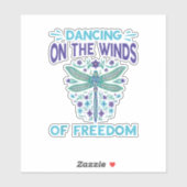 Sticker Dragonfly Dancing On The Winds Dragonfly Lovers Dr (Feuille)