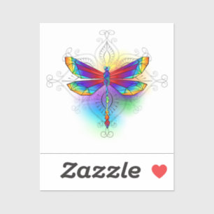 Sticker Dragonfly en arc-en-ciel