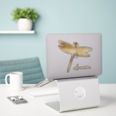 Sticker Dragonfly Gold Dream (Ordinateur portable sur le bureau)