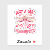 Sticker Dragonfly Just a Girl Who Log Bug Insect Flower (Feuille)