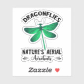 Sticker Dragonfly Nature Insect Nature's Aerial Acrobat Dr (Feuille)