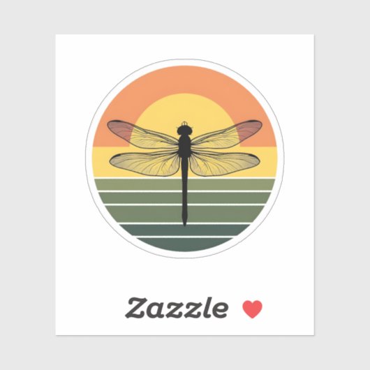 Sticker Dragonfly Retro (2) (Feuille)