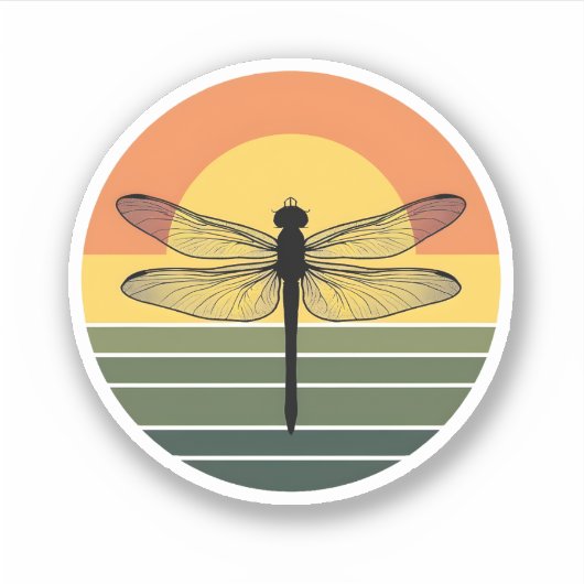 Sticker Dragonfly Retro (2) (Devant)