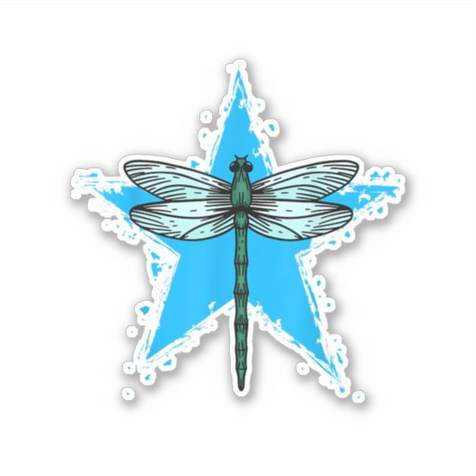 Sticker Dragonfly Star Design Insect Love Lover Dragonflie (Devant)