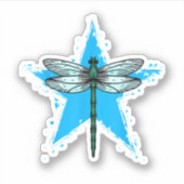 Sticker Dragonfly Star Design Insect Love Lover Dragonflie (Devant)