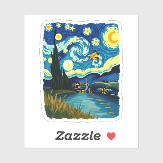 Sticker Dragonfly Starry Night (3) (Feuille)