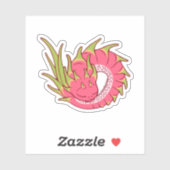 Sticker Dragonfruit mignon Dragon Sweet Sleeping Baby (Feuille)