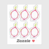 Sticker Dragonfruit nourriture Smiling personnage de dessi (Feuille)