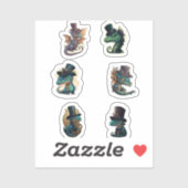 Sticker Dragons dans les chapeaux supérieurs ! (Feuille)