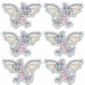 Sticker Dragons de dinosaures roses et gris (Devant)