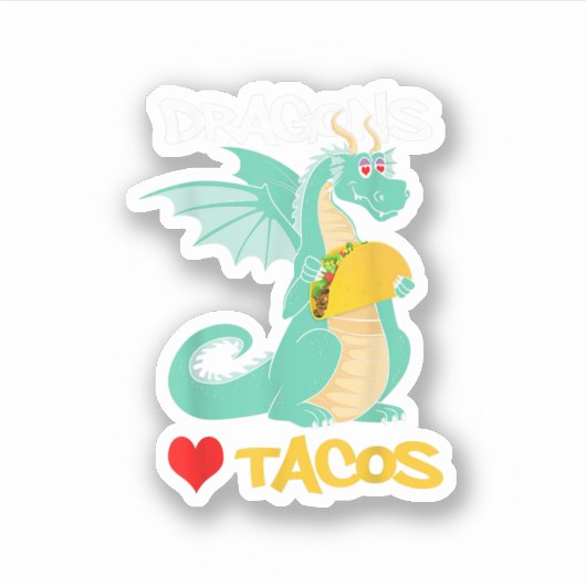 Sticker Dragons Love Tacos (Devant)