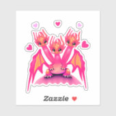 Sticker Dragons roses (Feuille)