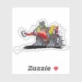 Sticker Dragster de dessin animé (Feuille)