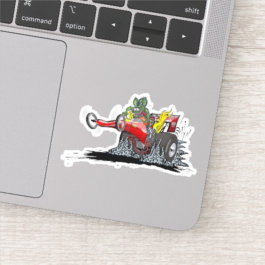 Sticker Dragster de dessin animé (Détail)
