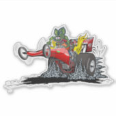 Sticker Dragster de dessin animé (Devant)