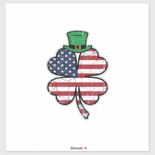 Sticker Drape vintage trèfle St. Patrick (Feuille)