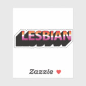 Sticker Drapeau 3D LESBIENNE (Feuille)