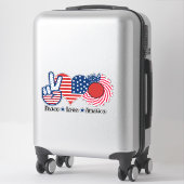 Sticker Drapeau 4 juillet Sunflower Peace Love America (Sur valise)