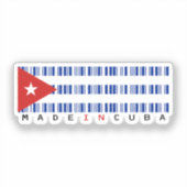 Sticker Drapeau à code-barres Fabriqué à Cuba (Recto)