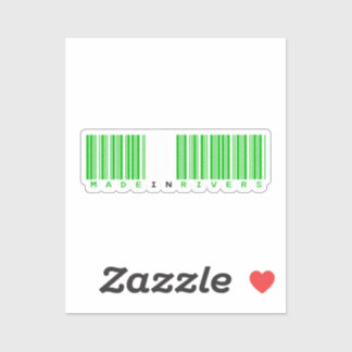 Sticker Drapeau à code-barres fabriqué dans l'État de Rive