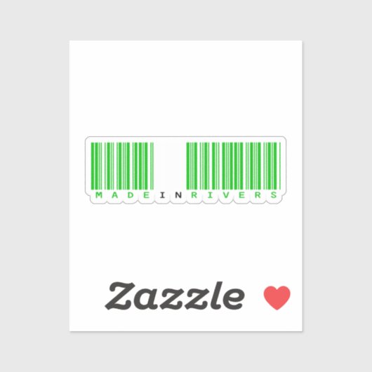 Sticker Drapeau à code-barres fabriqué dans l'État de Rive (Feuille)
