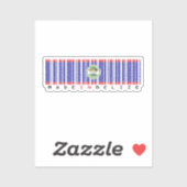 Sticker Drapeau à code-barres fait au Belize (Feuille)