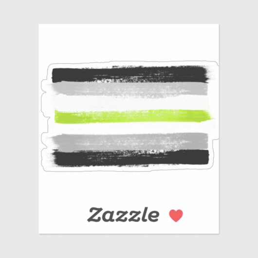 STICKER DRAPEAU AGENDER PRIDE PEINTE (Feuille)