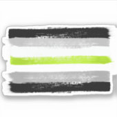 STICKER DRAPEAU AGENDER PRIDE PEINTE (Devant)