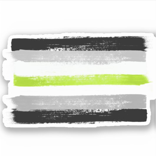 STICKER DRAPEAU AGENDER PRIDE PEINTE (Devant)