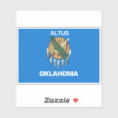 Sticker Drapeau Altus Oklahoma (Feuille)