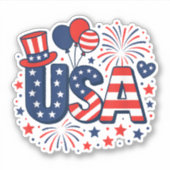 Sticker Drapeau américain 4 juillet (Devant)
