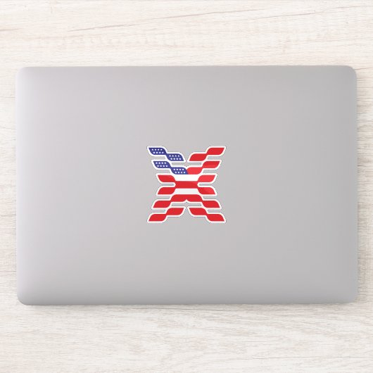 Sticker Drapeau américain abstrait lettre X (Ordinateur)