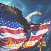Sticker Drapeau américain Aigle TRUMP 2024 (Devant)