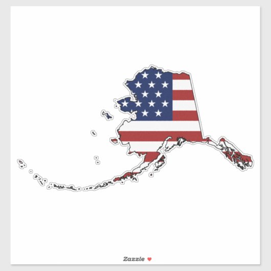 Sticker Drapeau américain Alaska (Feuille)