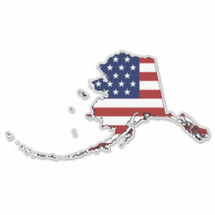 Sticker Drapeau américain Alaska