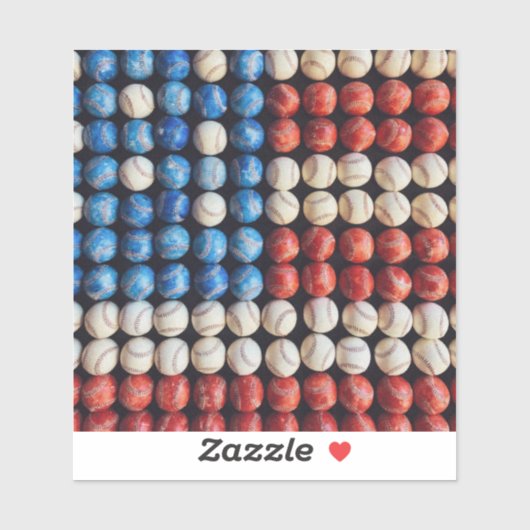 Sticker Drapeau américain de baseball (Feuille)