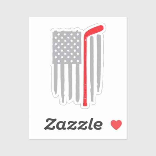 Sticker Drapeau américain de hockey (Feuille)