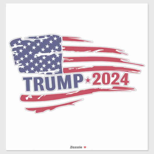 Sticker Drapeau américain des élections de Trump en 2024 (Feuille)
