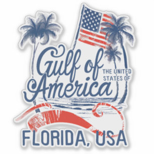 Sticker Drapeau américain du golfe des États-Unis 2025 Flo