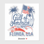 Sticker Drapeau américain du golfe des États-Unis 2025 Flo (Feuille)