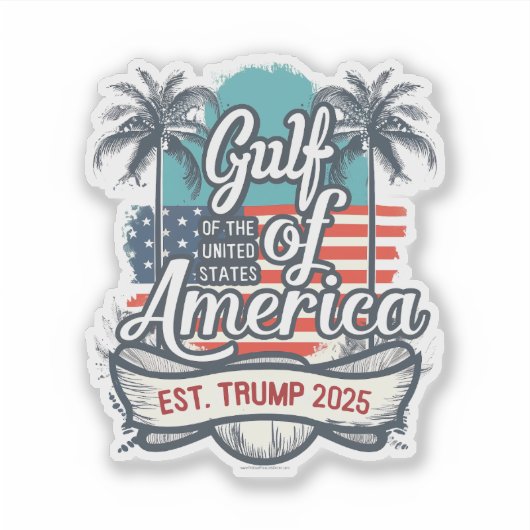 Sticker Drapeau américain du golfe des États-Unis Trump 20 (Devant)