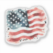 Sticker Drapeau américain en détresse (Devant)