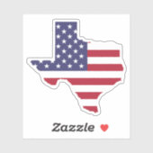Sticker Drapeau américain en forme de Texas (Feuille)