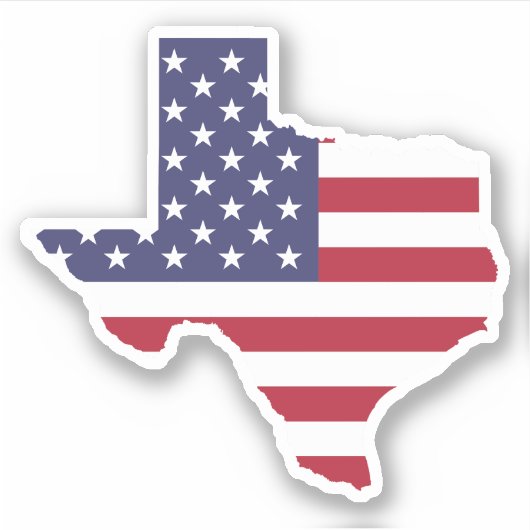 Sticker Drapeau américain en forme de Texas (Devant)