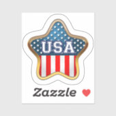 Sticker Drapeau américain en forme d'étoile (Feuille)