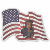 Sticker Drapeau américain et statue de la liberté (Devant)
