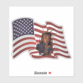 Sticker Drapeau américain et statue de la liberté (Feuille)