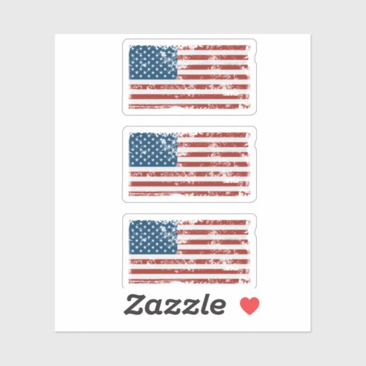 Sticker Drapeau américain grunset 3x (Feuille)