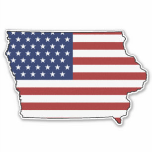 Sticker Drapeau américain Iowa